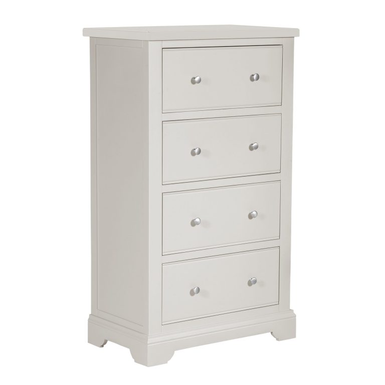 Berkeley Painted Grey 4 Drawer Tall Chest of Drawers | Fully Assembled