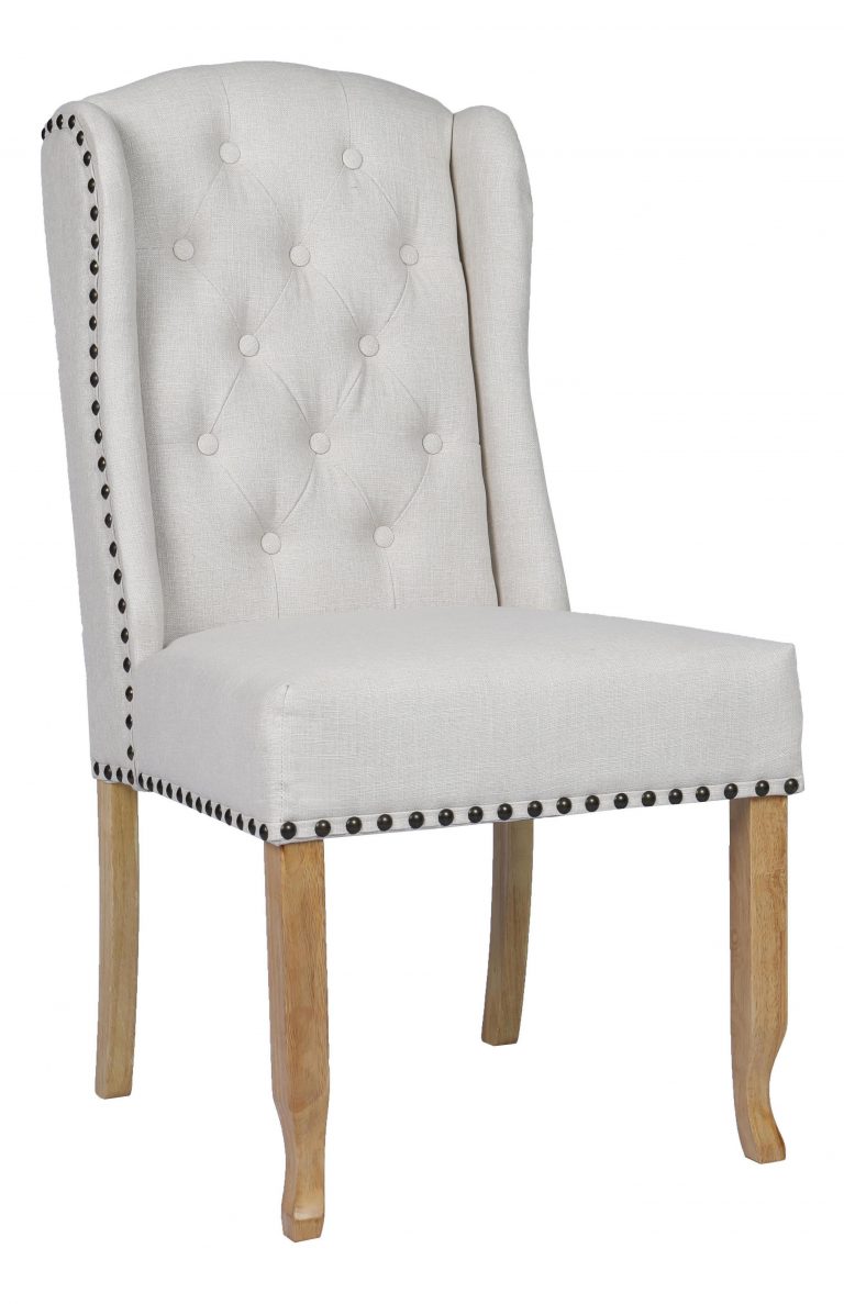 Besp-Oak Beige Dining Chair with Studded Detail (Pack of 2)