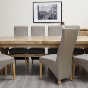DLXSUPXLEG_CLOSED_WAVEMUSH_1 Deluxe Solid Oak Extending Dining Table