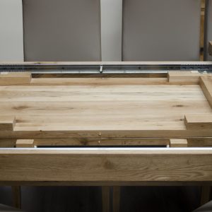 DLXSUPXLEG_LEAF_STORAGE_2 Deluxe Solid Oak Extending Dining Table - Extending