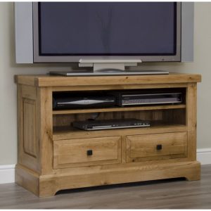 DLXTVC_GAL Deluxe Solid Oak 2 Drawer TV Unit