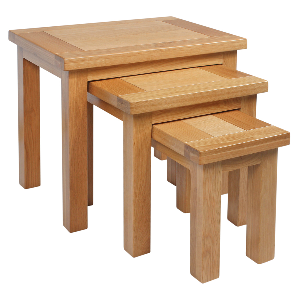 Oak Nest of 3 Tables