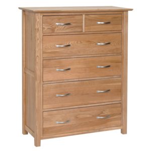 NC80_2_4_drawer_chest_bedroom_storage_natural_oak_contemporary New Oak 2 Over 4 Drawer Chest