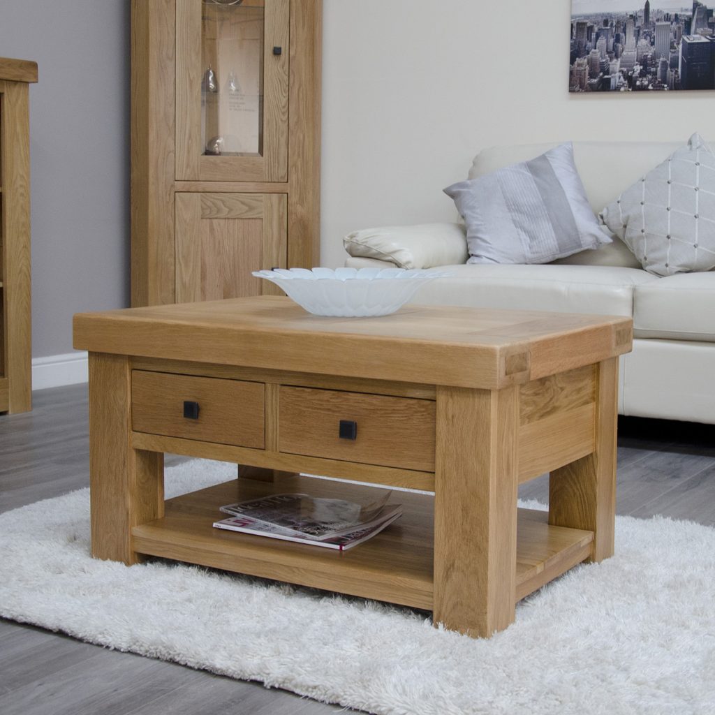 Bordeaux Oak Coffee Table with Drawers