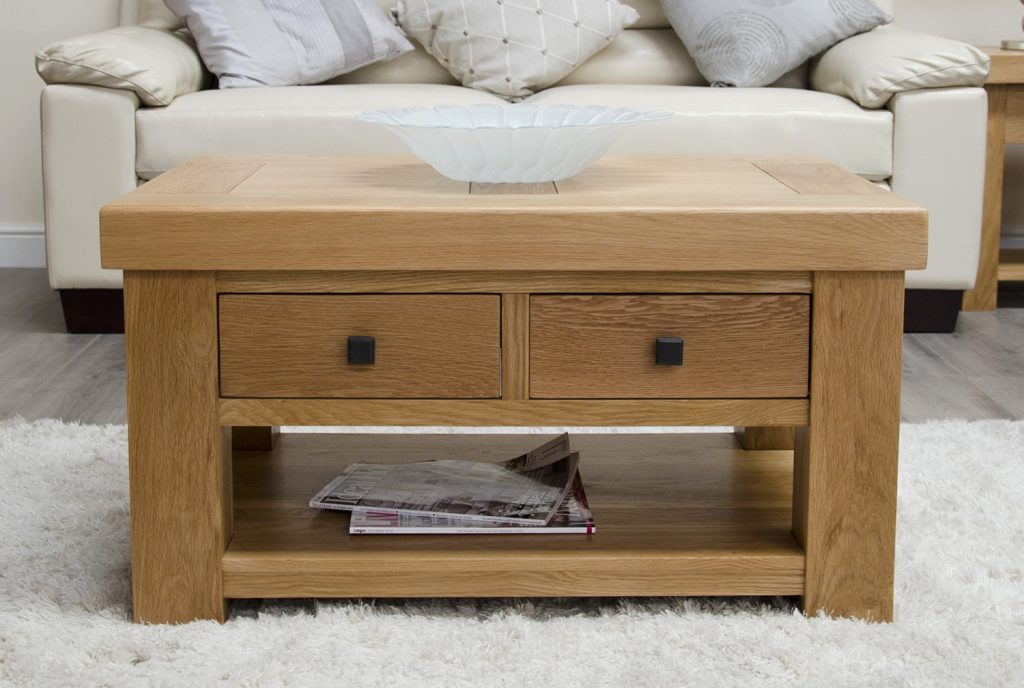 Bordeaux Oak Coffee Table with Drawers