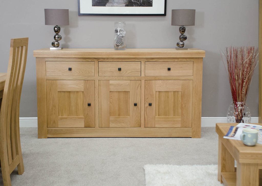 Bordeaux Oak 3 Door 3 Drawer Sideboard - Set