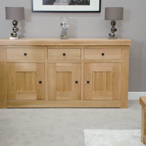 RG9_3DSB Bordeaux Oak 3 Door 3 Drawer Sideboard - Set
