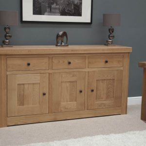 RG9_3DSB_D1 Bordeaux Oak 3 Door 3 Drawer Sideboard