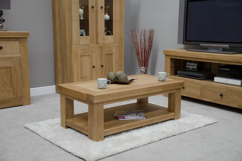 Bordeaux Oak Coffee Table with Shelf