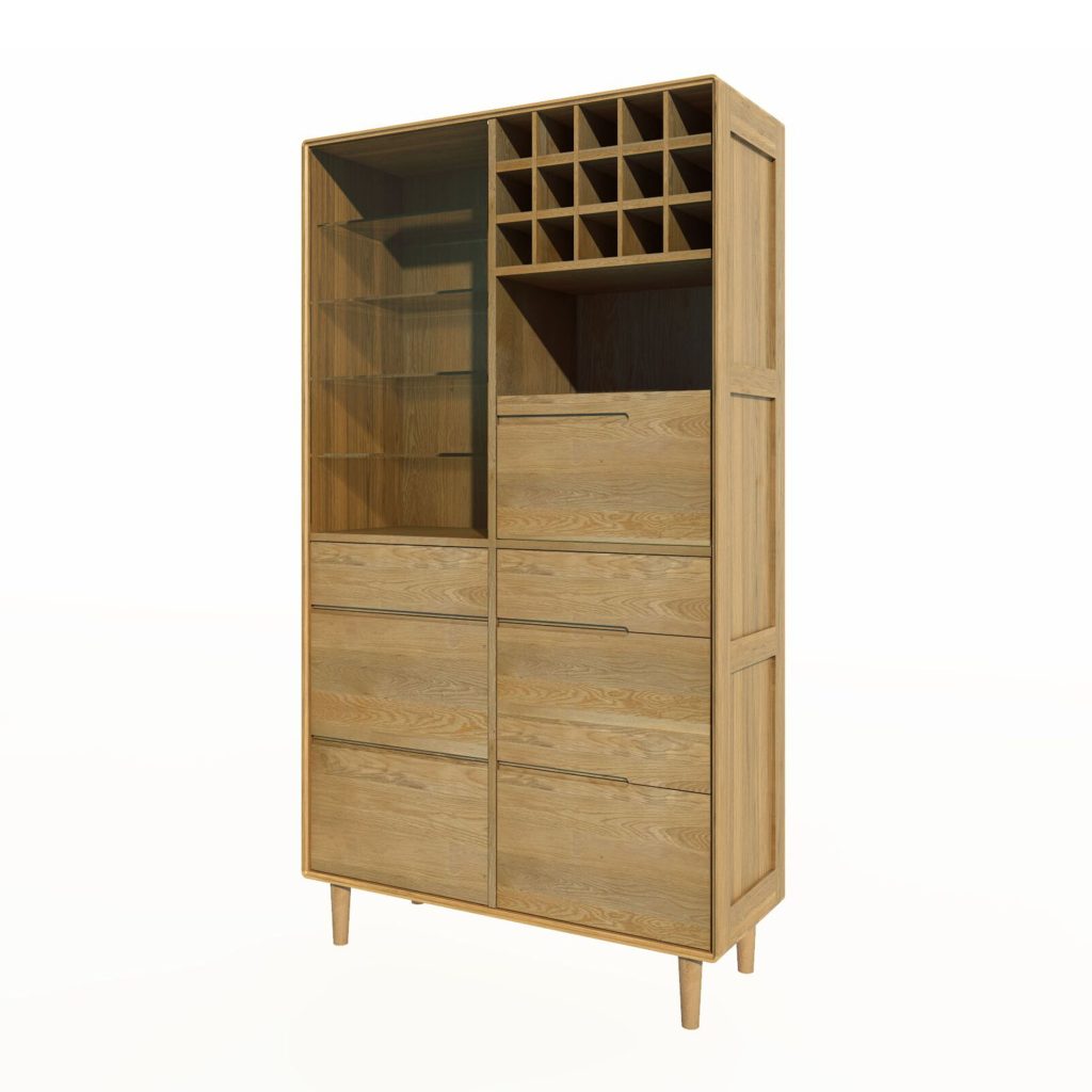 Scandic Oak Drinks Cabinet