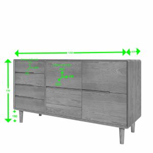 SCALSB_P1_Annotated Scandic Oak Narrow Sideboard - Spec