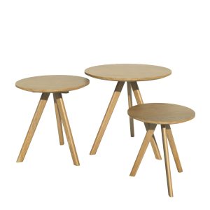 SCARNDNEST_P1 Scandic Oak Nest of Round Tables
