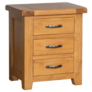 SOM001 Somerset Waxed Oak 3 Drawer Bedside
