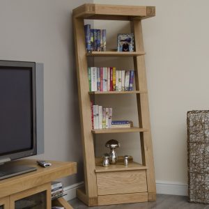 Z1DNBC_D3 Z Solid Oak 1 Drawer Bookcase
