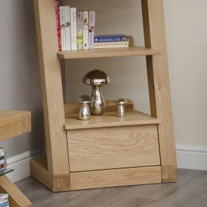 Z1DNBC_D4 Z Solid Oak 1 Drawer Bookcase - Detail