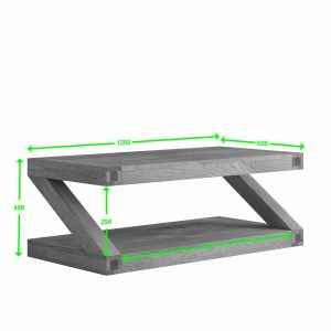 Z4X2CT_P1_Annotated Z Solid Oak Coffee Table 4ft - Spec