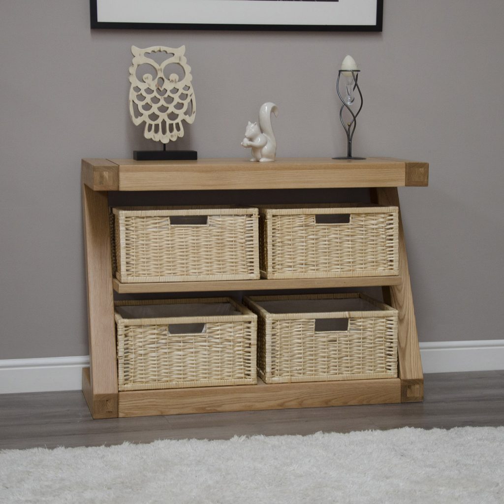 Z Solid Oak Console Table