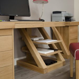 ZCDL_5 Z Solid Oak Large Computer Desk - Detail