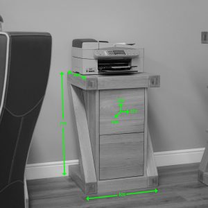 ZFC_D1_Annotated Z Solid Oak 2 Drawer Filing Cabinet - Spec