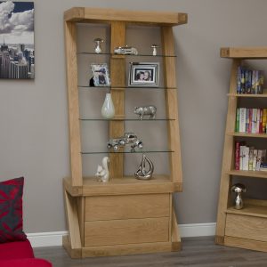 ZGDC_D2 Z Solid Oak Glass Display Unit