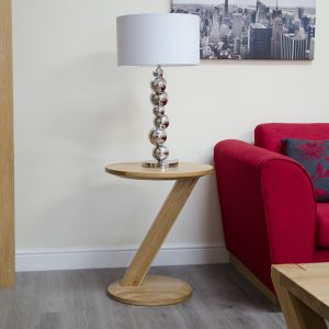 ZMODLT_1 Z Solid Oak Modern Round Lamp Table
