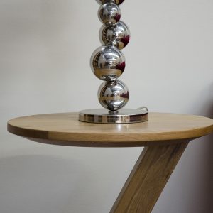 ZMODLT_2 Z Solid Oak Modern Round Lamp Table - Detail