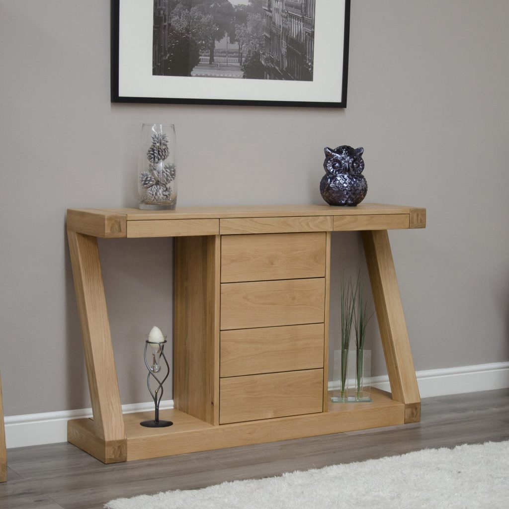 Z Solid Oak Console Hall Table