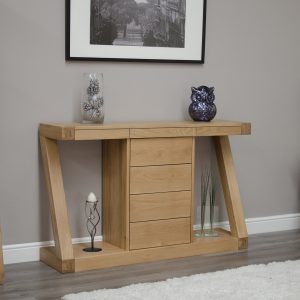 ZWDHT+D_D2 Z Solid Oak Console Hall Table