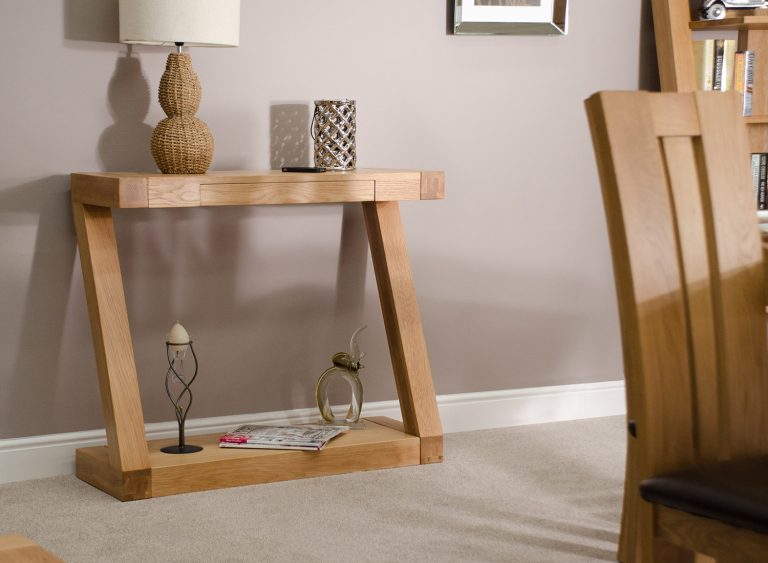 Z Solid Oak Console Hall Table