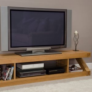 Z Solid Oak Large Plasma TV Unit