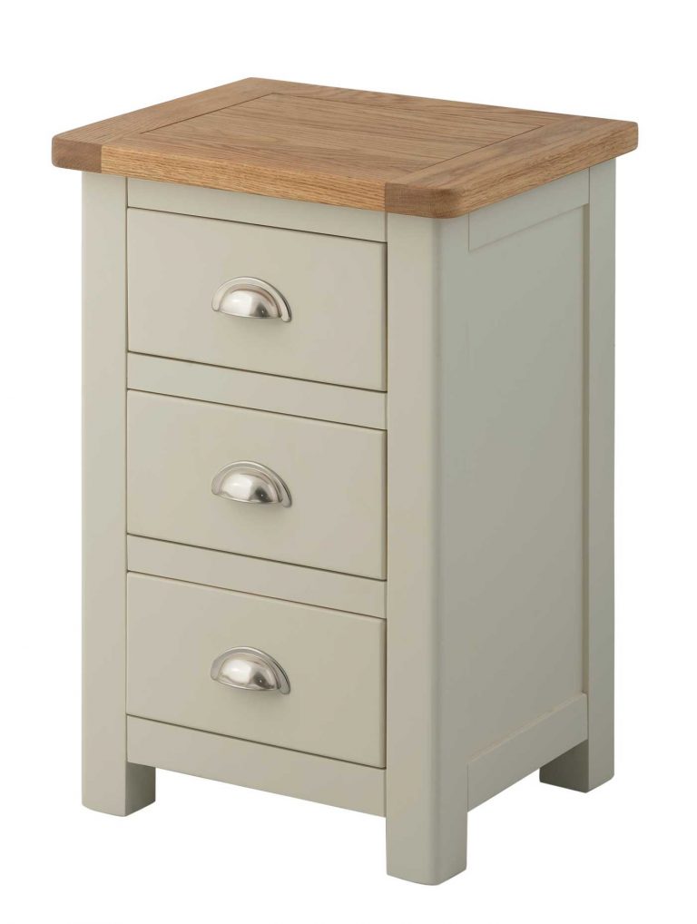 Classic Portland Painted Stone 3 Drawer Bedside Cabinet