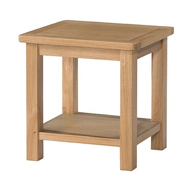 Devonshire Burford Oak Lamp Table with Shelf | Fully Assembled