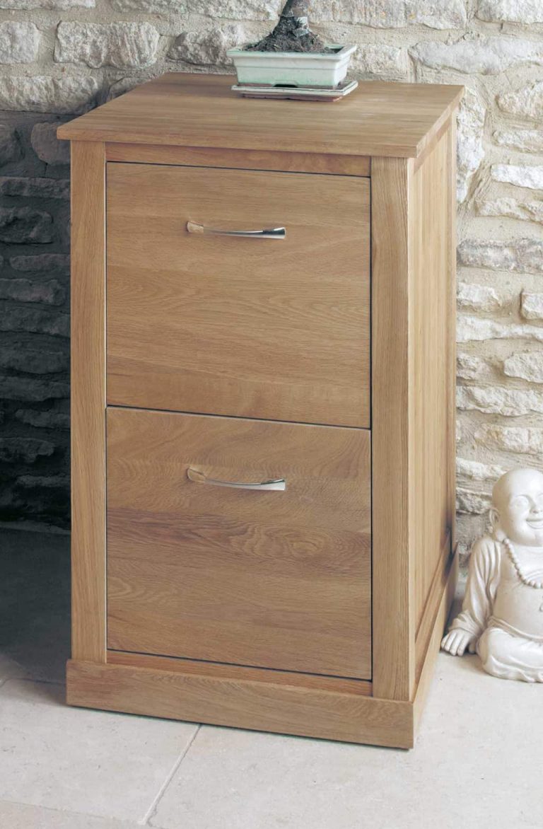 Baumhaus Mobel Oak Two Drawer Filing Cabinet