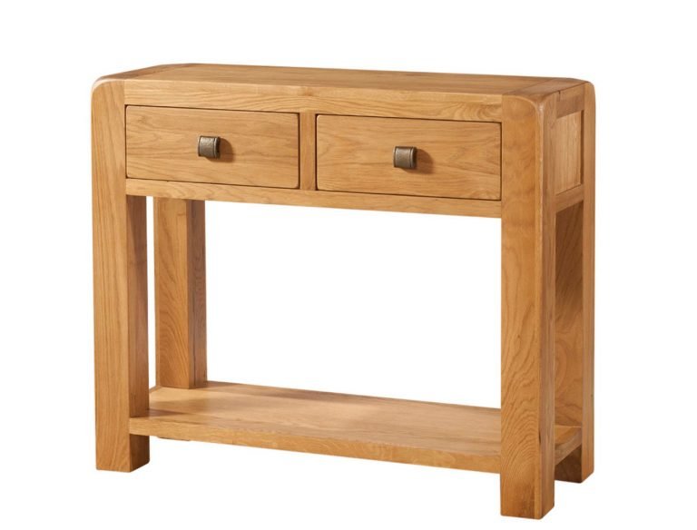 Avon Waxed Oak 2 Drawer Console Table | Fully Assembled