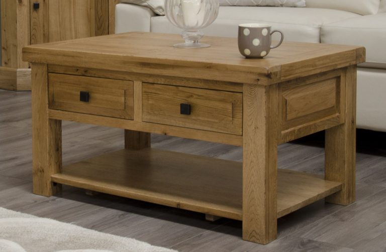 Homestyle Deluxe Solid Oak 3′ x 2′ Coffee Table | Fully Assembled
