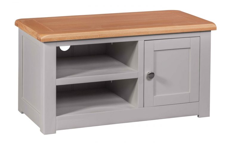 Homestyle Diamond Painted Grey 1 Door TV Cabinet | Fully Assembled