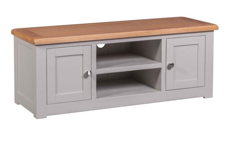 Homestyle Diamond Painted Grey 2 Door TV Cabinet | Fully Assembled