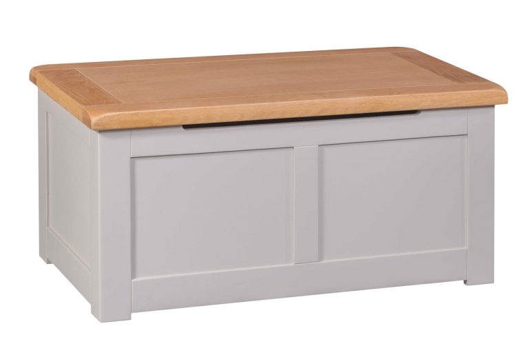 Homestyle Diamond Painted Grey Blanket Box | Fully Assembled