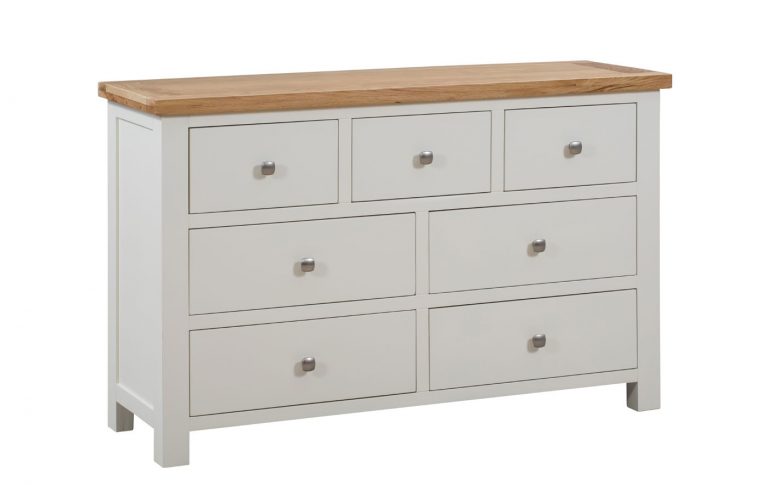 Devonshire Dorset Painted Ivory 3 over 4 Drawer Chest | Fully Assembled