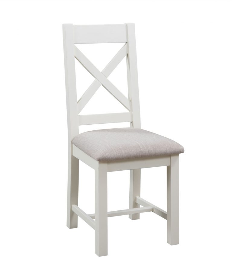 Devonshire Dorset Painted Ivory Cross Back Chair (Pair) | Fully Assembled