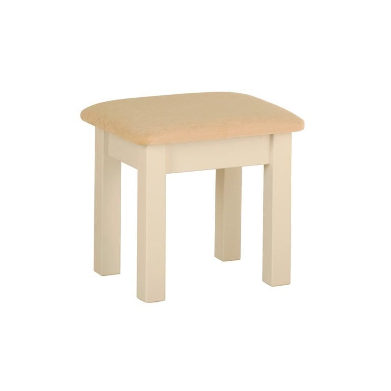 Lundy Painted Ivory With Oak Top  Stool