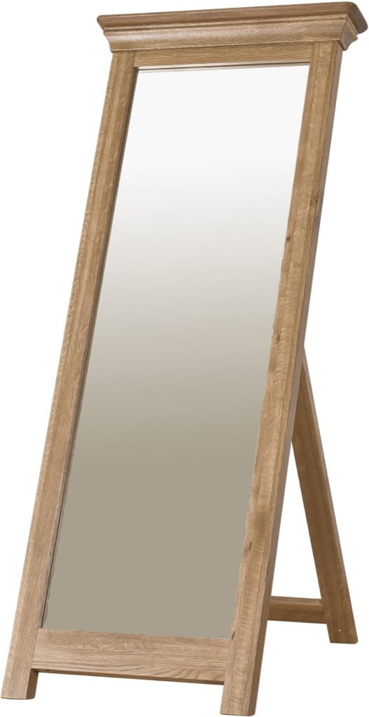 Normandy French Solid Oak Cheval Mirror