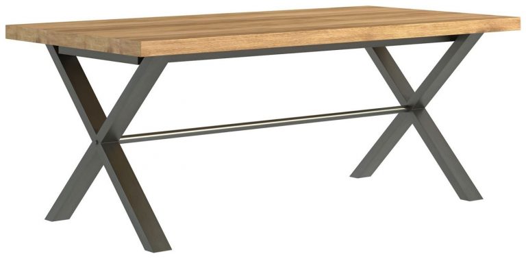 Classic Fusion Industrial Oak Large 1.9m Dining Table – Reduced To Clear