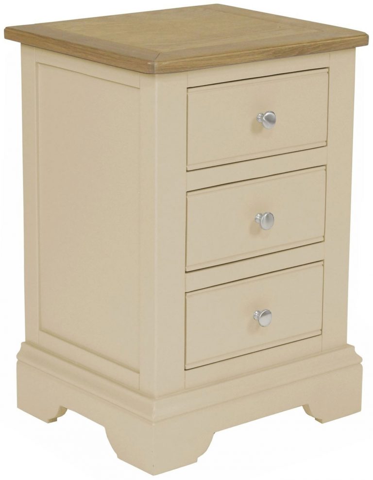 Harmony Painted Cobblestone 3 Drawer Bedside Cabinet