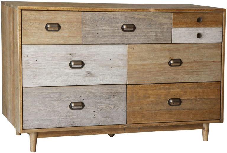 Classic Loft Reclaimed Pine 7 Drawer Wide Chest