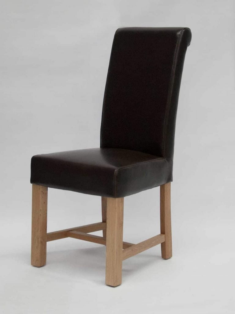 Louisa Chunky Scroll Brown Dining Chair (Pair)