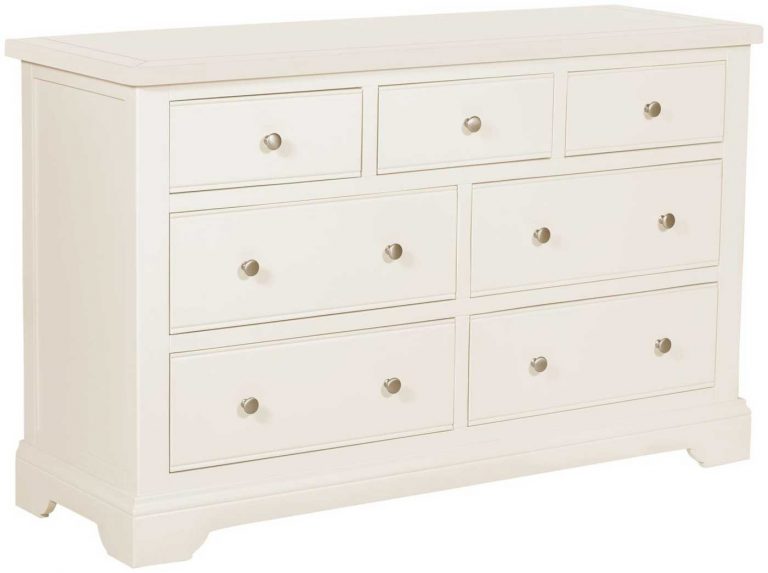 Classic Lily Painted White 3 over 4 Chest of Drawers | Fully Assembled