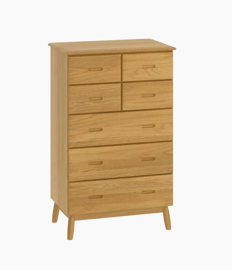 Malmo Scandi Style Oak 4 over 3 Tall Chest of Drawers