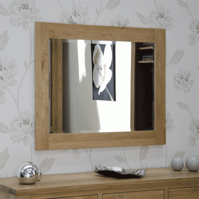 Homestyle Opus Solid Oak Medium Wall Mirror 102cm x 72cm