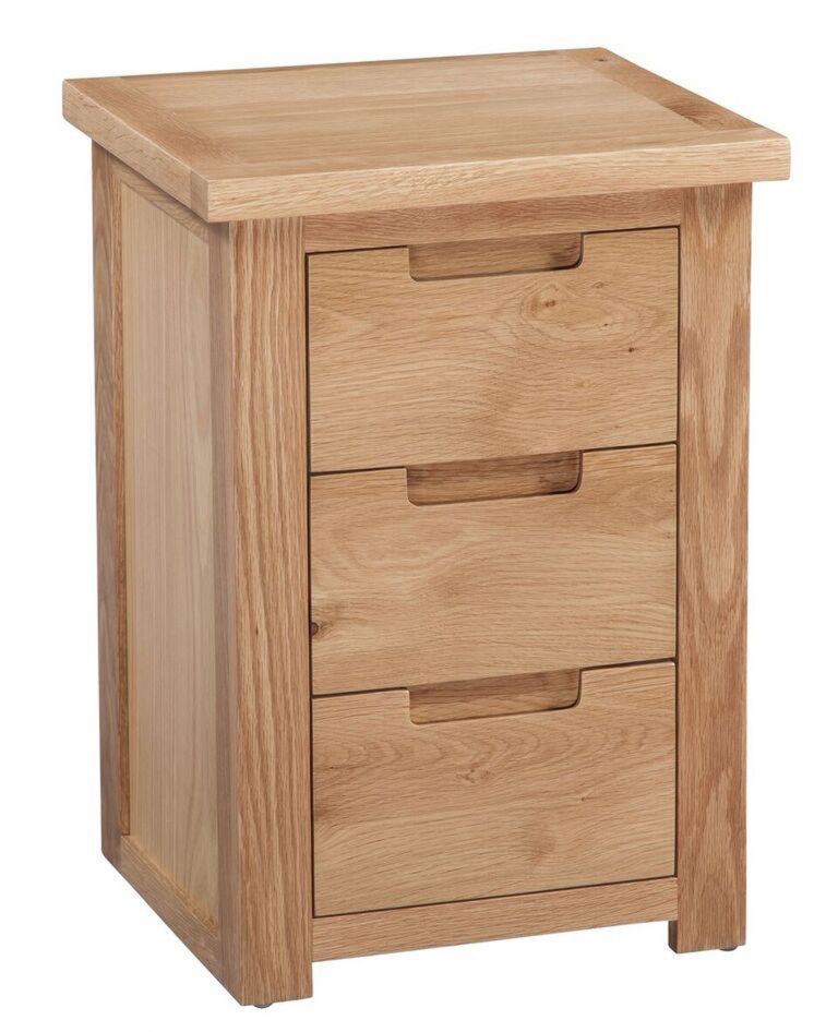 Homestyle Moderna Oak 3 Drawer Bedside Cabinet